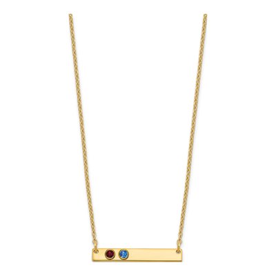 Gold-Plated Sterling Silver Personalized 2-Birthstone Bar Necklace – view 2