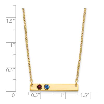 Gold-Plated Sterling Silver Personalized 2-Birthstone Bar Necklace – view 3