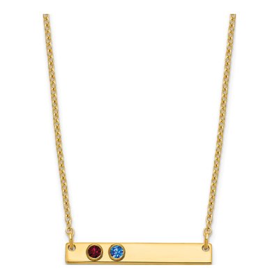 Gold-Plated Sterling Silver Personalized 2-Birthstone Bar Necklace