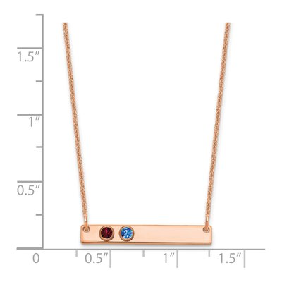 14K Rose Gold 2-Birthstone Bar Necklace – view 2