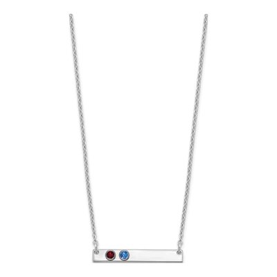 Sterling Silver Personalized 2-Birthstone Bar Necklace – view 2