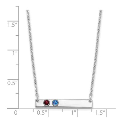 Sterling Silver Personalized 2-Birthstone Bar Necklace – view 3