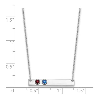14K White Gold Personalized 2-Birthstone Bar Necklace – view 3