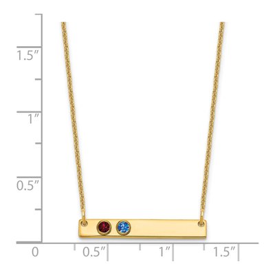 14K Yellow Gold Personalized 2-Birthstone Bar Necklace – view 3