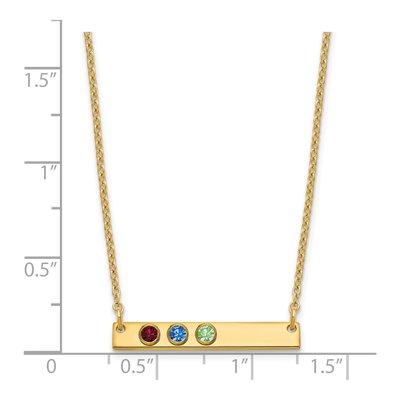 Gold-Plated Sterling Silver Personalized 3-Birthstone Bar Necklace – view 3