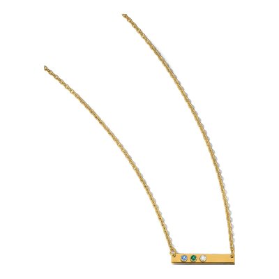 Gold-Plated Sterling Silver Personalized 3-Birthstone Bar Necklace – view 4