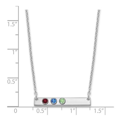 Sterling Silver Personalized 3-Birthstone Bar Necklace – view 3