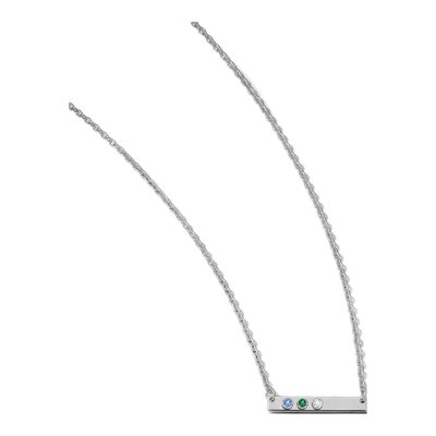 Sterling Silver Personalized 3-Birthstone Bar Necklace – view 4