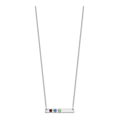 14K White Gold 3-Birthstone Bar Necklace – view 2