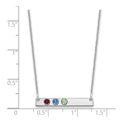 14K White Gold 3-Birthstone Bar Necklace – view 3