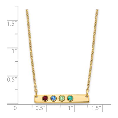 Gold-Plated Sterling Silver Personalized 4-Birthstone Bar Necklace – view 3