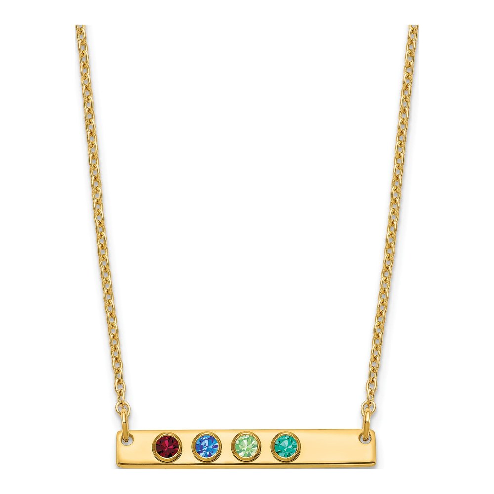 Gold-Plated Sterling Silver Personalized 4-Birthstone Bar Necklace