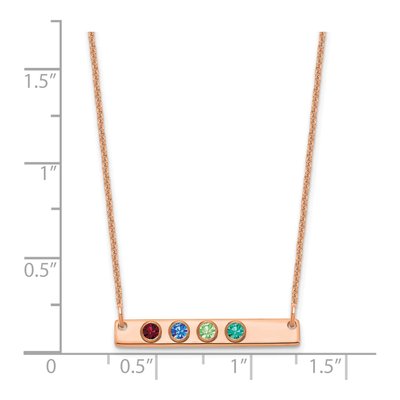 14K Rose Gold Small Bar Birthstone Necklace – view 2