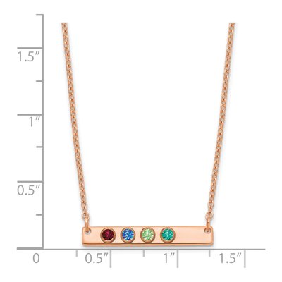 Rose Gold-Plated Sterling Silver Personalized 4-Birthstone Bar Necklace – view 2