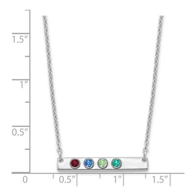 Sterling Silver 4-Birthstone Bar Necklace – view 3
