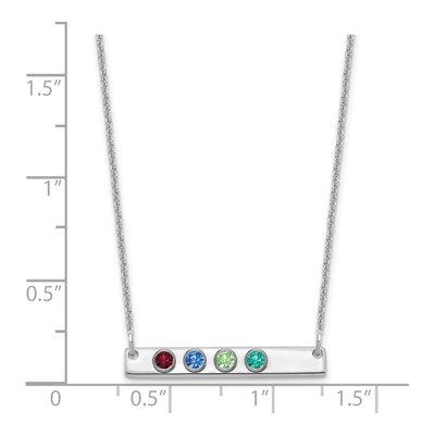 14K White Gold 4-Birthstone Bar Necklace – view 3