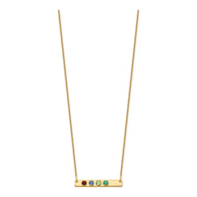 14K Yellow Gold 4-Birthstone Bar Necklace – view 2