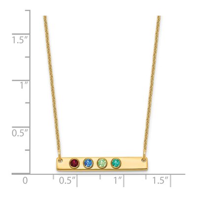 14K Yellow Gold 4-Birthstone Bar Necklace – view 3