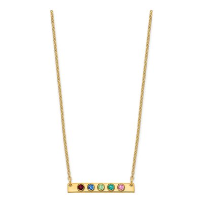 Gold-Plated Sterling Silver Personalized 5-Birthstone Bar Necklace – view 2