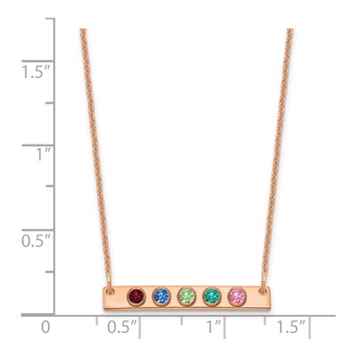 14K Rose Gold 5-Birthstone Bar Necklace – view 2