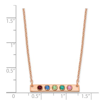 Rose Gold-Plated Sterling Silver Personalized 5-Birthstone Bar Necklace – view 2