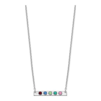 Sterling Silver Personalized 5-Birthstone Bar Necklace – view 2