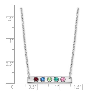 Sterling Silver Personalized 5-Birthstone Bar Necklace – view 3