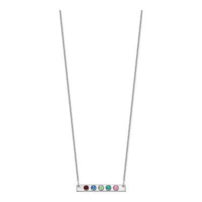 14K White Gold 5-Birthstone Bar Necklace – view 2