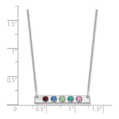 14K White Gold 5-Birthstone Bar Necklace – view 3
