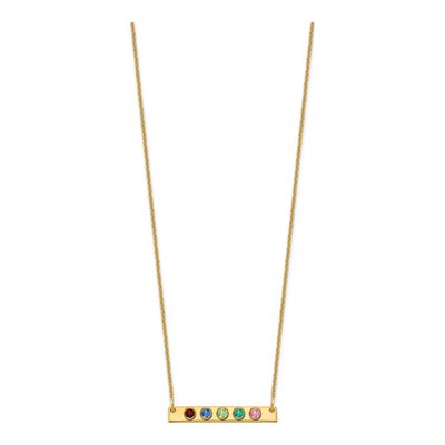 14K Gold 5 Birthstone Bar Necklace | Personalized – view 2