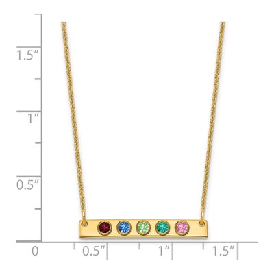 14K Gold 5 Birthstone Bar Necklace | Personalized – view 3