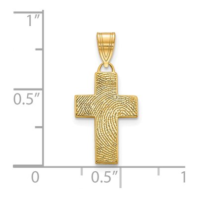 Gold-Plated Sterling Silver Personalized Fingerprint Cross Pendant – view 2