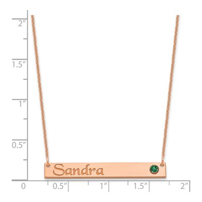 14K Rose Gold Crystal Personalized Bar Birthstone Necklace – view 3