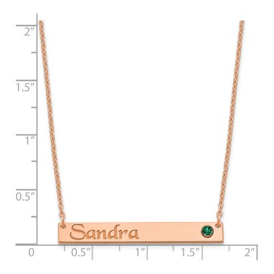 Rose Gold-Plated Sterling Silver Personalized Bar Necklace – view 3