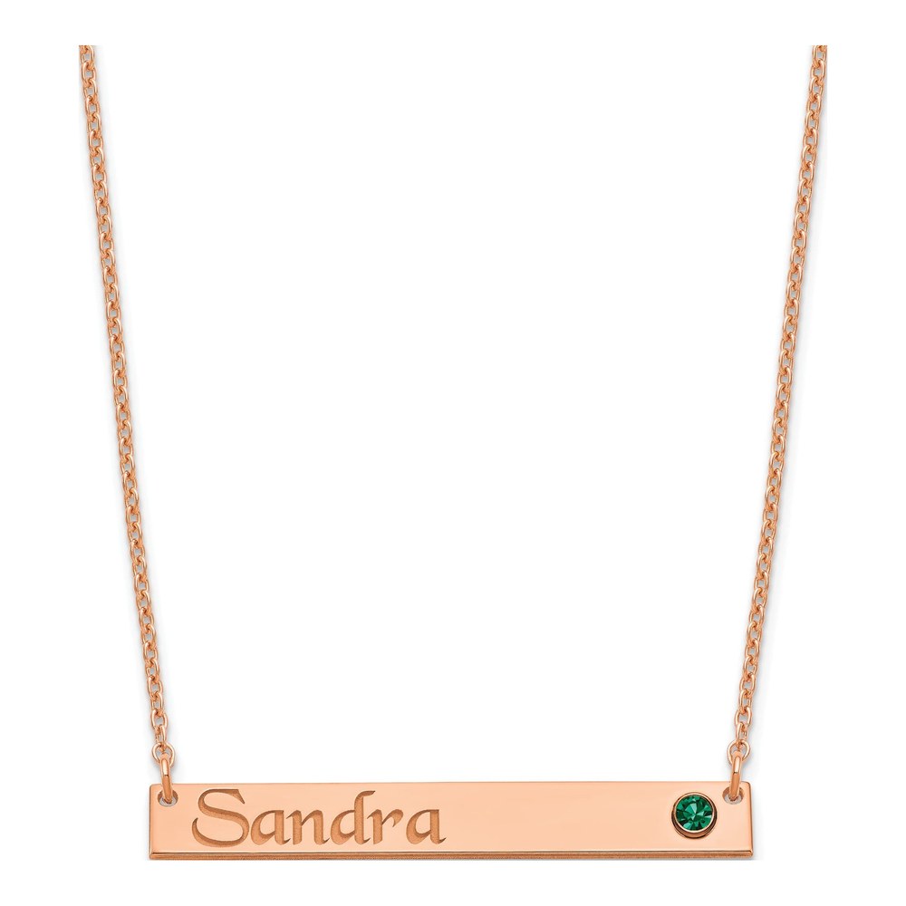 Rose Gold-Plated Sterling Silver Personalized Bar Necklace