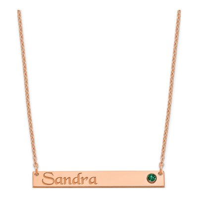 Rose Gold-Plated Sterling Silver Personalized Bar Necklace