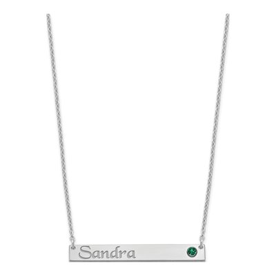 Sterling Silver Personalized Bar Necklace – view 2