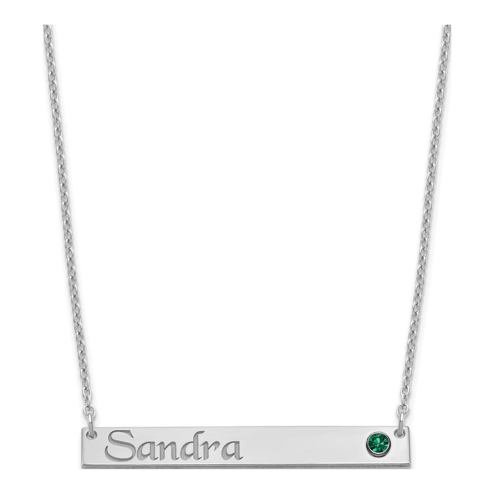 Sterling Silver Personalized Bar Necklace