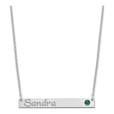 Sterling Silver Personalized Bar Necklace
