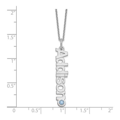 14K White Gold 1-Name Birthstone Pendant – view 3