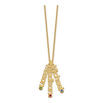 Gold-Plated Sterling Silver 3-Names Pendant – view 2