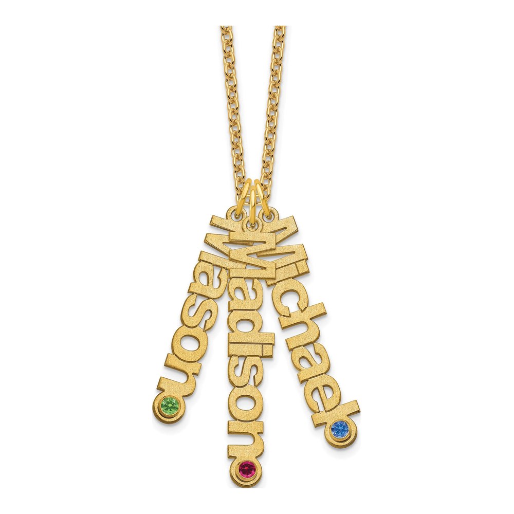 Gold-Plated Sterling Silver 3-Names Pendant