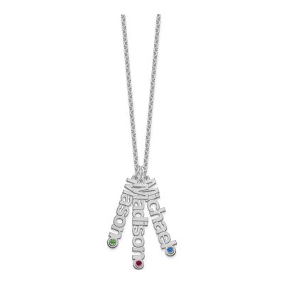 Sterling Silver 3-Names Pendant – view 2