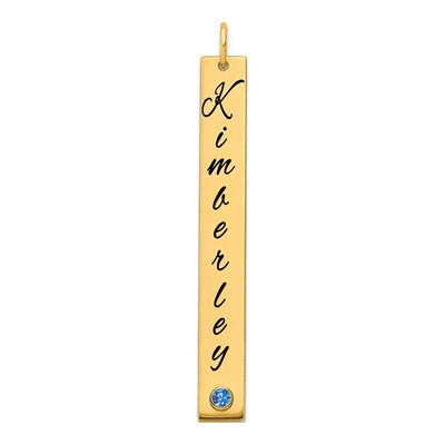 Gold-Plated Sterling Silver Personalized Name Bar Charm