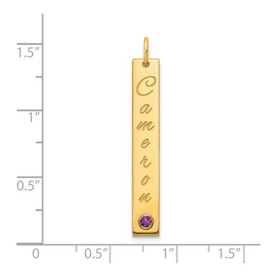 14K Yellow Gold Crystal Personalized Name Charm – view 2