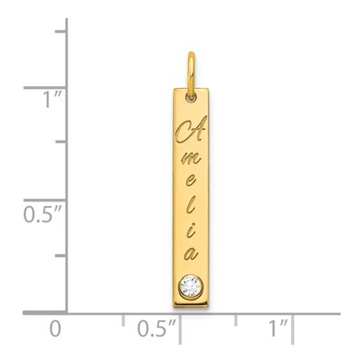 Gold-Plated Sterling Silver Personalized Name Bar Pendant – view 2