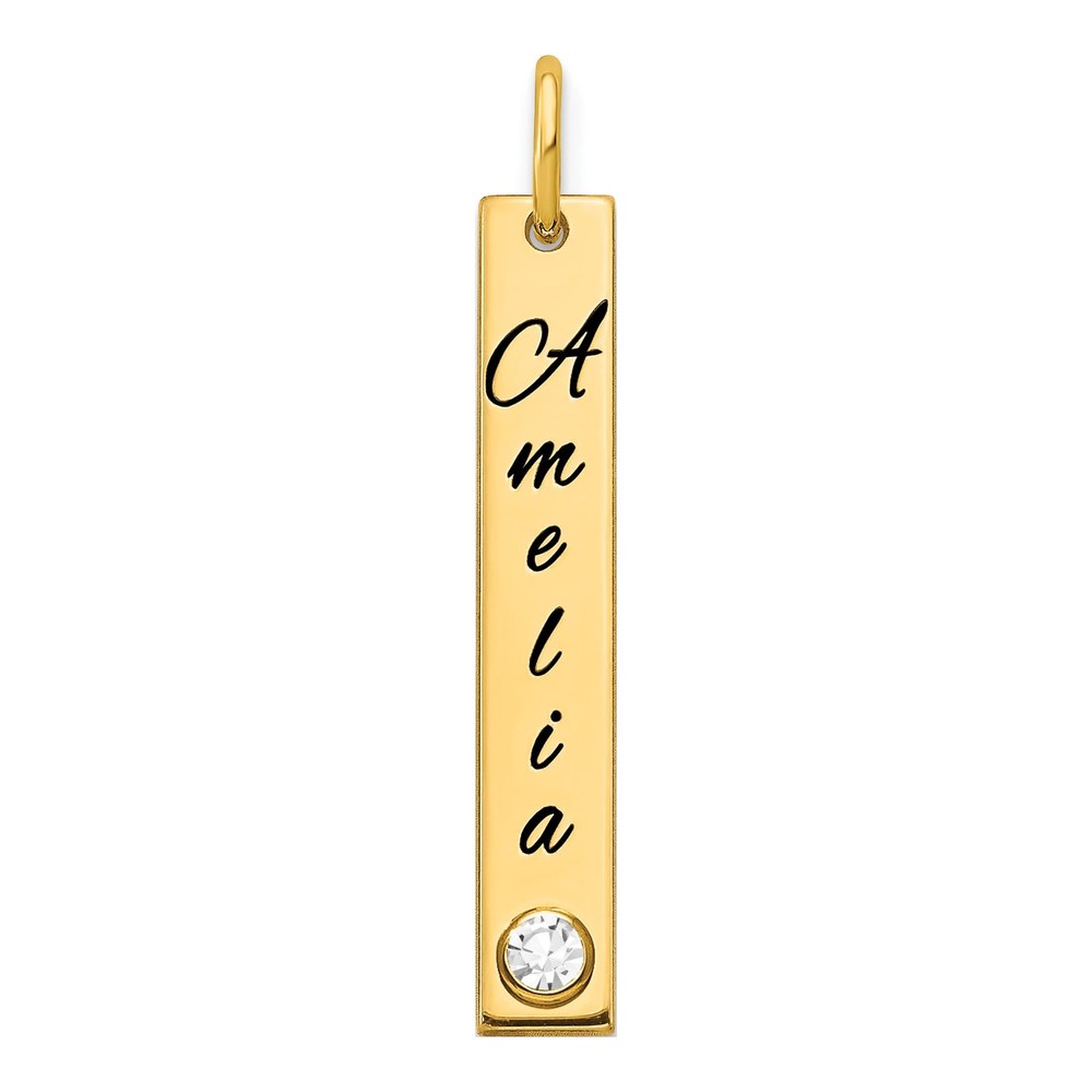 Gold-Plated Sterling Silver Personalized Name Bar Pendant