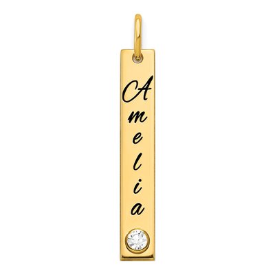 Gold-Plated Sterling Silver Personalized Name Bar Pendant