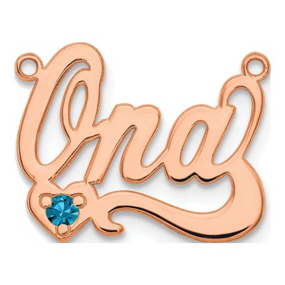 Rose Gold-Plated Sterling Silver Personalized Heart Nameplate Pendant – view 2
