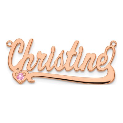 Rose Gold-Plated Sterling Silver Personalized Heart Nameplate Pendant – view 3